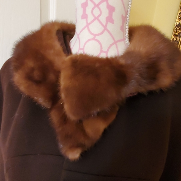 Vintage brown coat three quarter sleeve in excellent condition size M - Picture 2 of 8